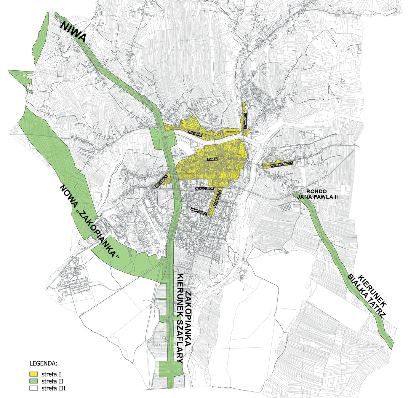 Mapa 2 strefy krajobrazowej nowy targ